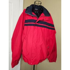NAUTICA Red Blue Hoodie Windbreaker Jacket Coat size Men's Large